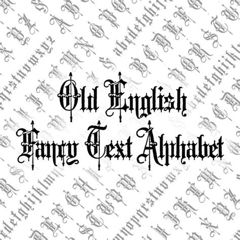 Victorian Old English Fancy Text Ornamental Alphabet Vector Etsy