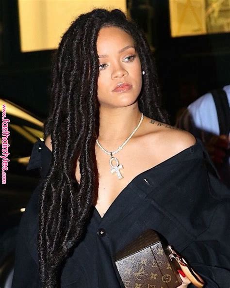 rihanna rocking her faux locs crown and glory pinterest hair styles braids and curly hair