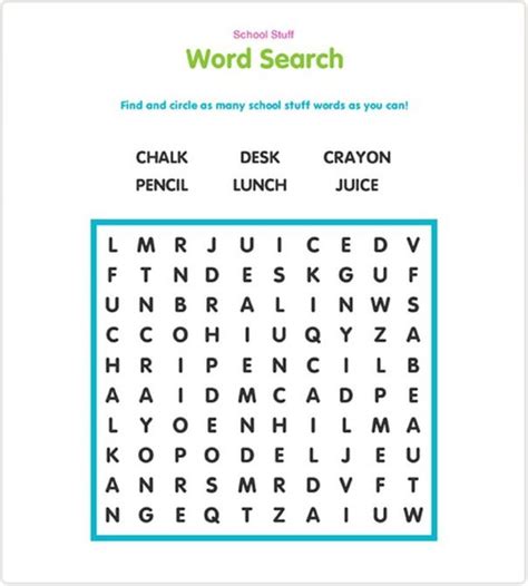Easy Word Search For Kids Dibujo Para Imprimir Easy School Word