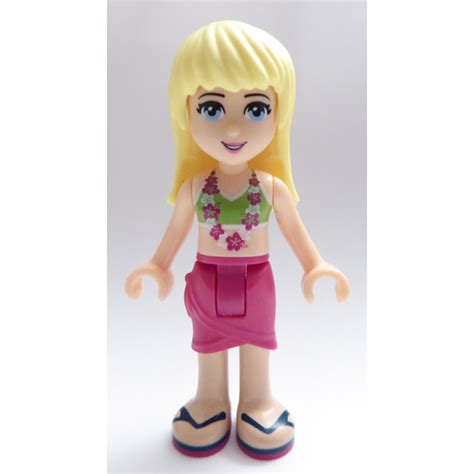 lego stephanie magenta skirt lime bikini top minifigure brick owl lego marketplace
