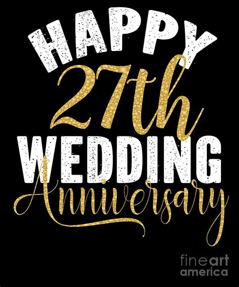 Happy 27th Wedding Anniversary Matching T For Couples Design Digital