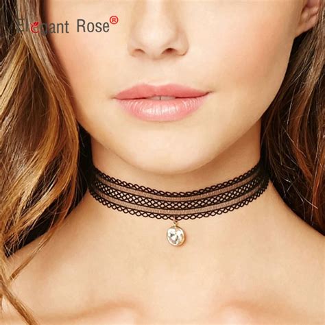 2017 Chic Hollow Out Lace Choker Necklace Women Sexy Black Choker Gothic Short Accessories