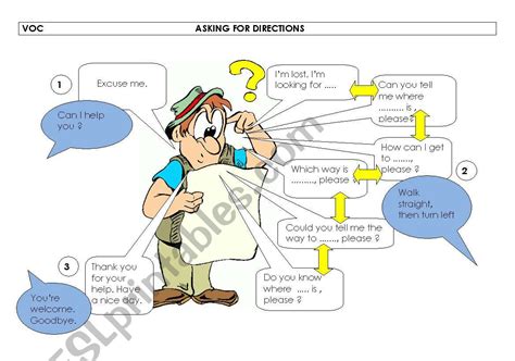 Asking For Directions Esl Worksheet By Arnobullain