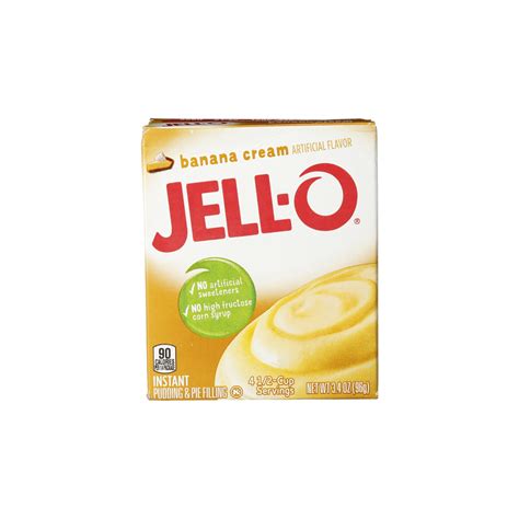 Jell O Banana Cream Instant Pudding 34 Oz Box Puddings And Gelatins
