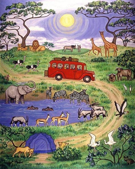 African Safari Two Art Print By Linda Mears African Safari Art