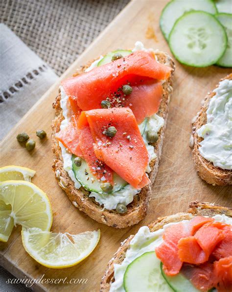 Smoked Salmon And Cucumber Cream Cheese Appetizers Saving Room For Dessert