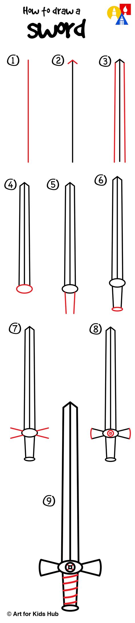 How To Draw A Sword Step By Step
