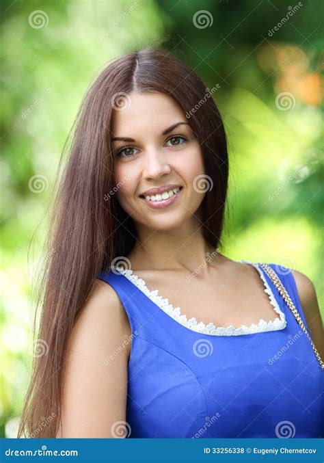 Close Up Portrait Of A Beautiful Brunette Stock Photo Image Of Person