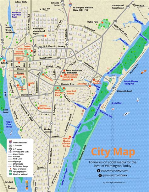 Printable Map Of Wilmington Nc