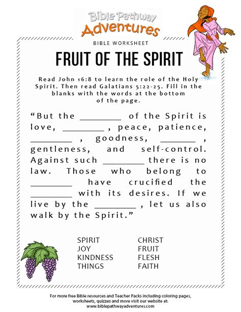 A post from seattle area family lifestyle blog long wait for isabella. Fruit of the Spirit bible worksheet | bible quiz | Bible ...