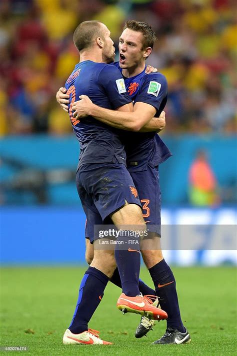 Ron Vlaar And Stefan De Vrij Of The Netherlands Celebrate Their News Photo Getty Images