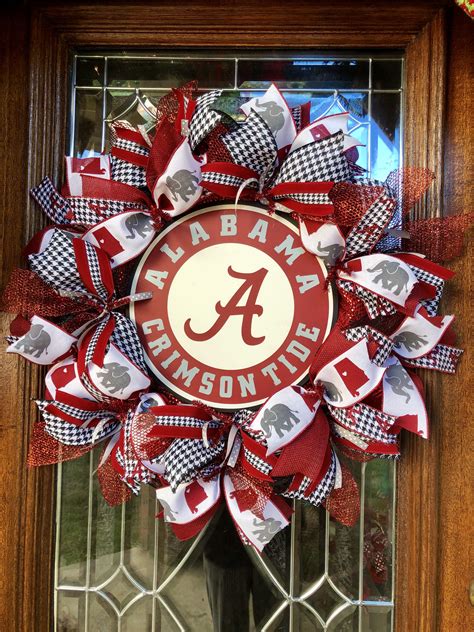 Alabama Crimson Tide wreath, Roll Tide, Alabama football wreath | Alabama wreaths, Alabama 