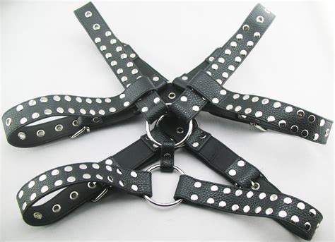 Luxury Leather Chest Harnesses For Male Fetish Wear Faux Leather Restraint Straps With Ring