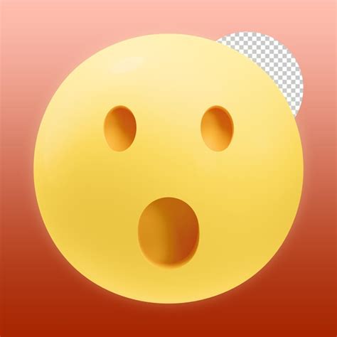 Premium Psd Shocked Face Emoticon 3d Illustration