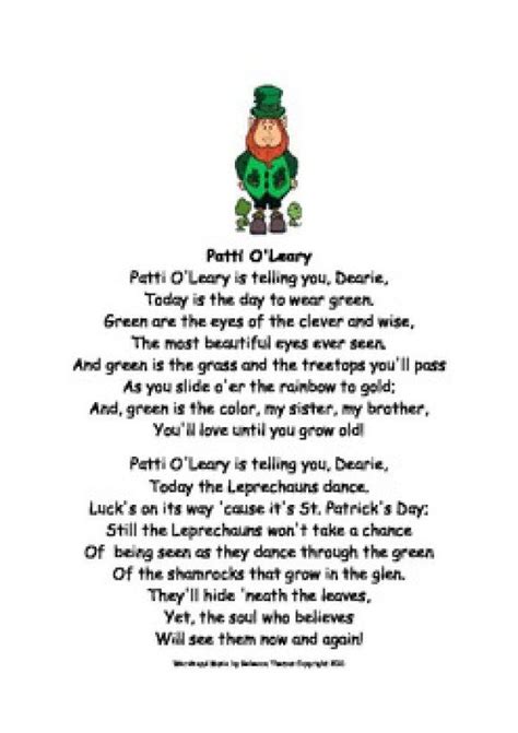 St Patricks Day Poems Happy Saint Pattys Day Free And Funny Poems For Reading Centers