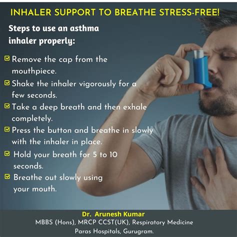 Dr Arunesh Kumar Pulmonologist Some Steps To Use An Ashthma Inhaler Properly