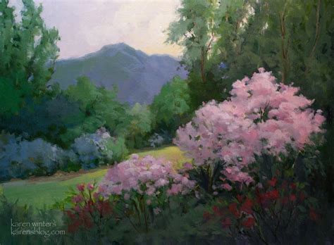 Descanso Gardens Rose Garden Summer Oil Painting By California