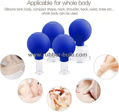 4 Pieces Glass Facial Cupping Set Silicone Vacuum Suction Massage Cups Anti Cellulite Lymphatic