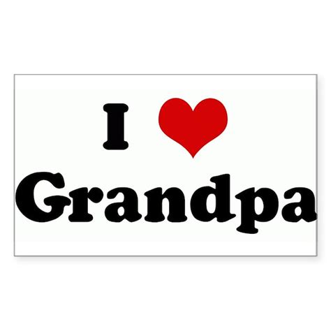 I Love Grandpa Rectangle Decal By Iloveshirtz