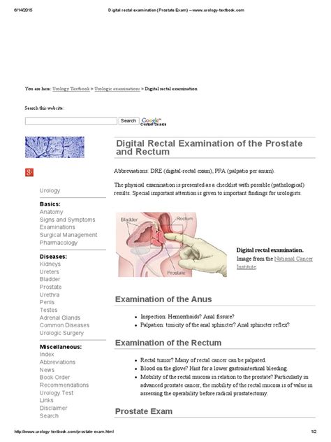 At a recent major u.s. Digital Rectal Examination (Prostate Exam) - Www.urology ...