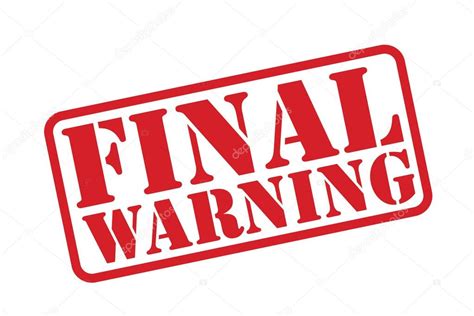 Final Warning Rubber Stamp Vector Over A White Background — Stock