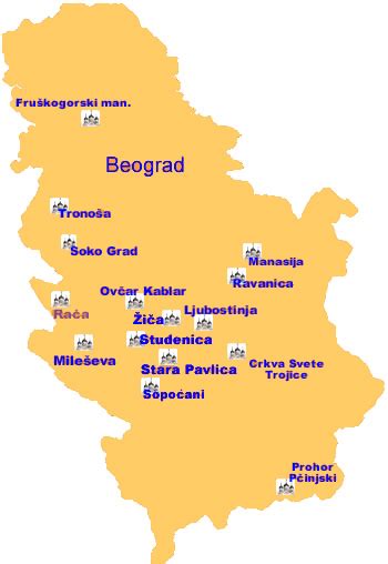 Mapa Srbije Manastiri Superjoden