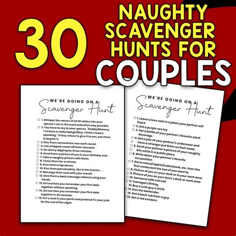 Best Value 30 Printable Adult Scavenger Hunts For Couples Date Night Spice Up Your Life