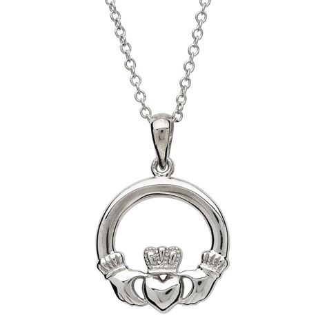 sterling silver claddagh necklace shanore irish jewlery