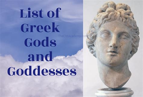 Greek Gods And Goddesses List