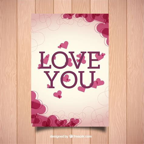 Free Vector Cute Love Card With Hearts