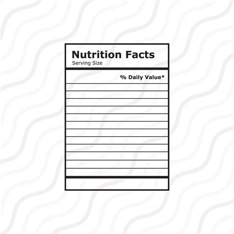 Nutrition Facts Svg Nutrition Facts Template Svg Cut Table Designsvg