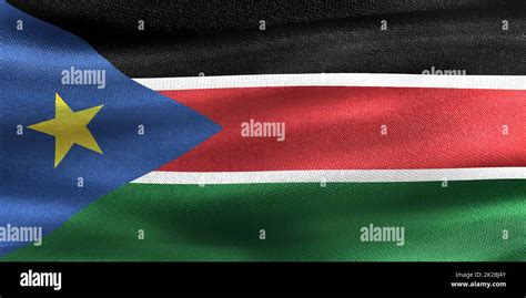 3d ilustración de una bandera de sudán del sur realista bandera de tela ondulante fotografía