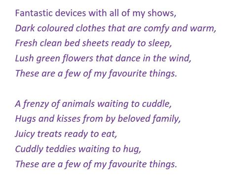 Year 6 Favourite Things Poems