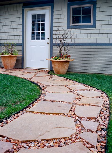How To Install A Stone Walkway With Flagstone Gravel Or Pavers