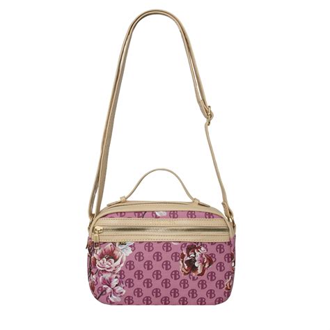 Alexis Bendel Saffiano Leather Pink Signature Cross Body Handbag For