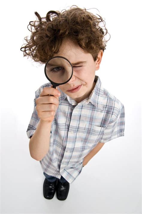 Child See Through Magnifying Glass Kid Eye Magnifier Lens Stock Photo