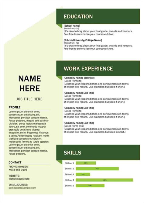 Free Resume Templates To Download Word PDF More