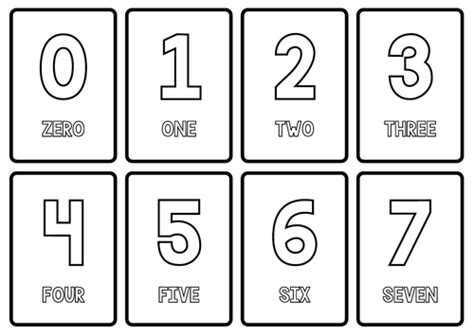 Primary Numbers 0 20 Coloring Flashcards Teaching Resources