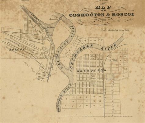 Coshocton County Ohio 1850 Wall Map Reprint With Homeowner Names By