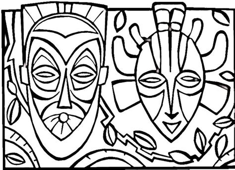 African Mask Coloring Pages Africa Art African Art Projects African Art