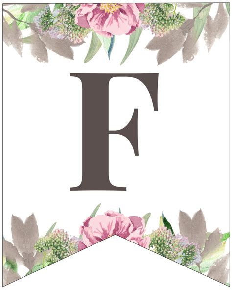 Floral Free Printable Alphabet Letters Banner Paper Trail Design Blue