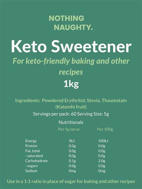 Nothing Naughty Ltd Keto Sweetener 1kg Keto And Low Carb