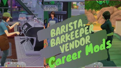The Sims 4 Career Mods Barista Barkeeper Dan Vendor Indonesia Youtube