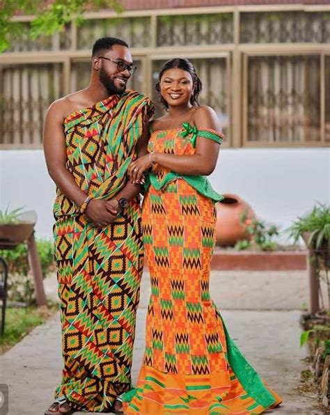 Beautiful Kente Engagement Outfits To Wear This Year