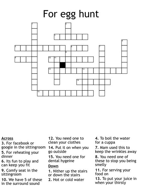 For Egg Hunt Crossword Wordmint