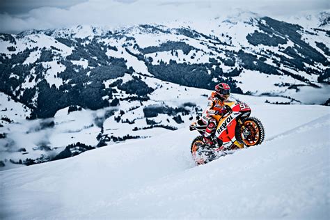 Here at motogpstream you can watch it all. Watch Marc Marquez Ride a MotoGP Bike Up a Ski Slope - Asphalt & Rubber
