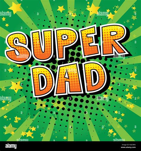 Super Dad Comic Book Style Word On Abstract Background Stock Vector