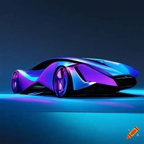 Electric Blue Car With Futuristic Design And Unique Features On Craiyon