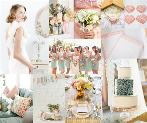Teal Coral And Gold Wedding Inspiration Board