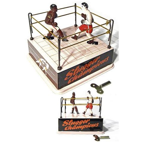 Boxers In The Ring Boxing Wind Up Classic Tin Toy Slugger